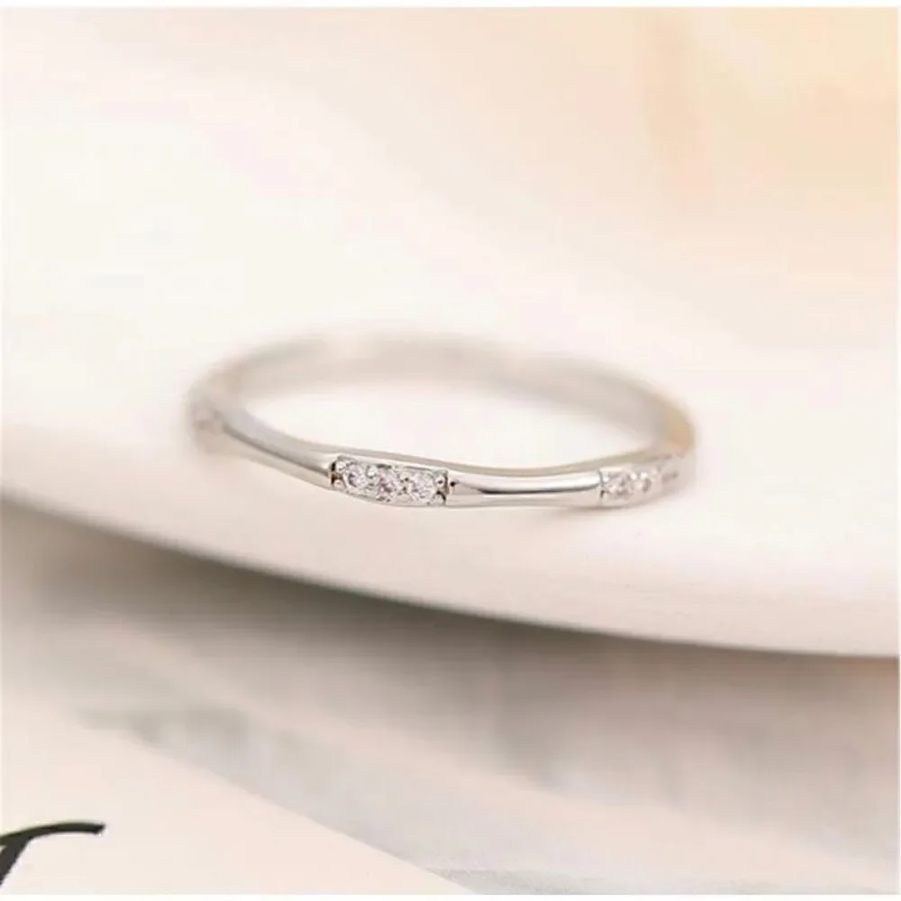 Size 7 Exquisite & Fashionable Small faux Diamond Ring, For Wedding, Engagement,